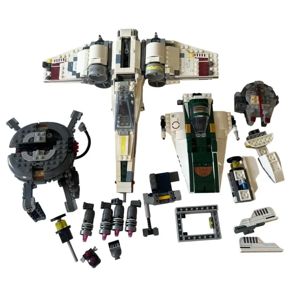Lot of LEGO Star Wars Ships Incomplete A-Wing/Starfighter/Spider Tank AS IS